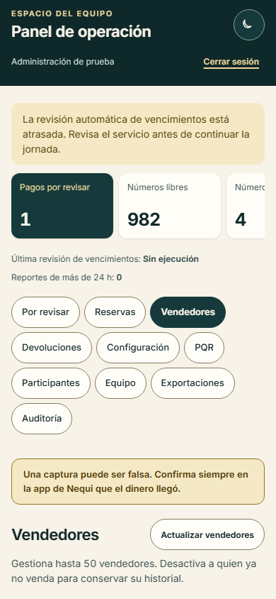 Panel de administración · vendedores (claro, 390x844) — toca para ampliar